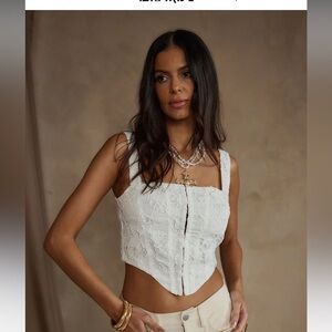 Tatum Eyelet white corset top - 12th tribe